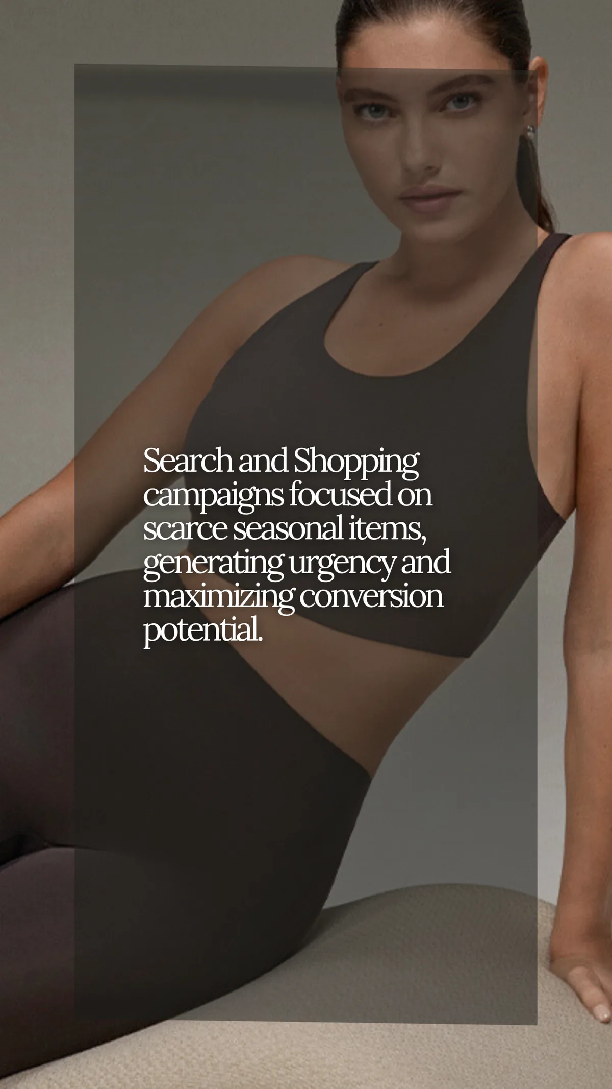 Calzedonia portfolio graphic with campaign-summary text over brand imagery