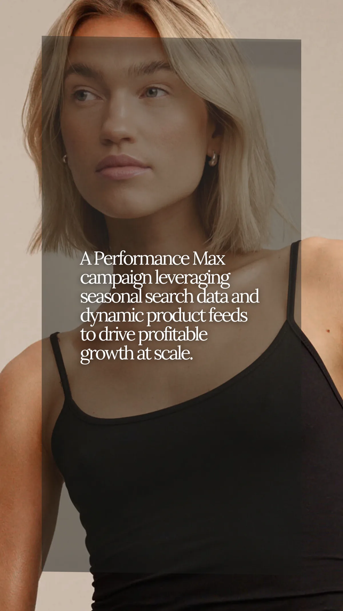 Tanrevel portfolio graphic with campaign-summary text over brand imagery